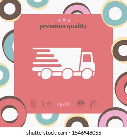 Express delivery icon. Delivery car. Graphic elements for your design