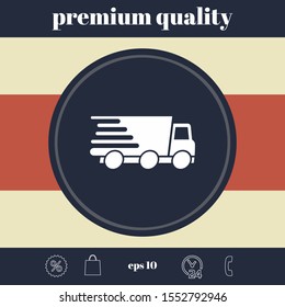 Express delivery icon. Delivery car. Graphic elements for your design
