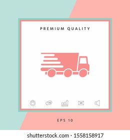 Express delivery icon. Delivery car. Graphic elements for your design