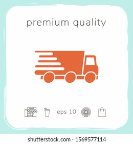 Express delivery icon. Delivery car. Graphic elements for your design