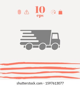 Express delivery icon. Delivery car. Graphic elements for your design