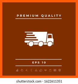 Express delivery icon. Delivery car. Graphic elements for your design