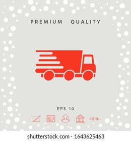 Express delivery icon. Delivery car. Graphic elements for your design
