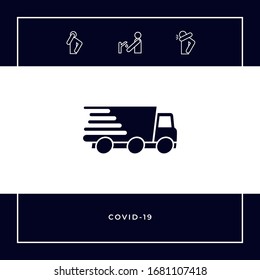 Express delivery icon. Delivery car. Graphic elements for your design