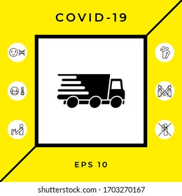 Express delivery icon. Delivery car. Graphic elements for your design
