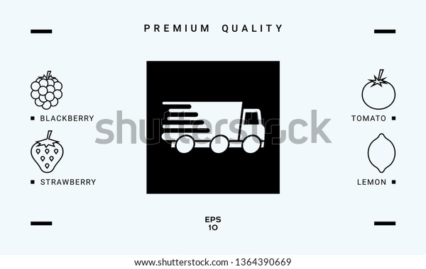 Express delivery icon. Delivery car. Graphic
elements for your
design