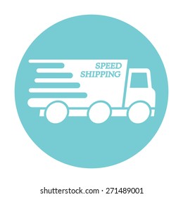 Express delivery icon. Delivery car with an inscription Speed shipping