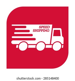 Express delivery icon. Delivery car with an inscription Speed shipping.