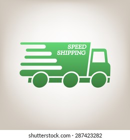 Express delivery icon. Delivery car with an inscription Speed shipping.