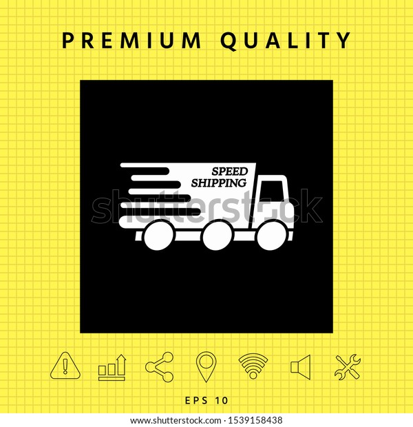 Express delivery icon. Delivery car with an
inscription Speed
shipping.