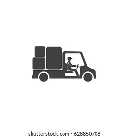Express delivery icon. Delivery car on the white background