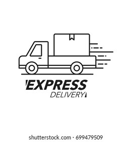 Express delivery icon concept. Pickup service, order, worldwide shipping. Modern line icon vector illustration.