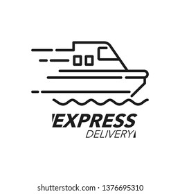 Express delivery icon concept. Ship speed icon for service, order, fast and worldwide shipping. Modern design vector illustration.