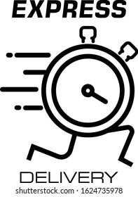 Express delivery icon concept. Stop watch icon for service, order, fast and worldwide shipping. Modern design vector illustration.