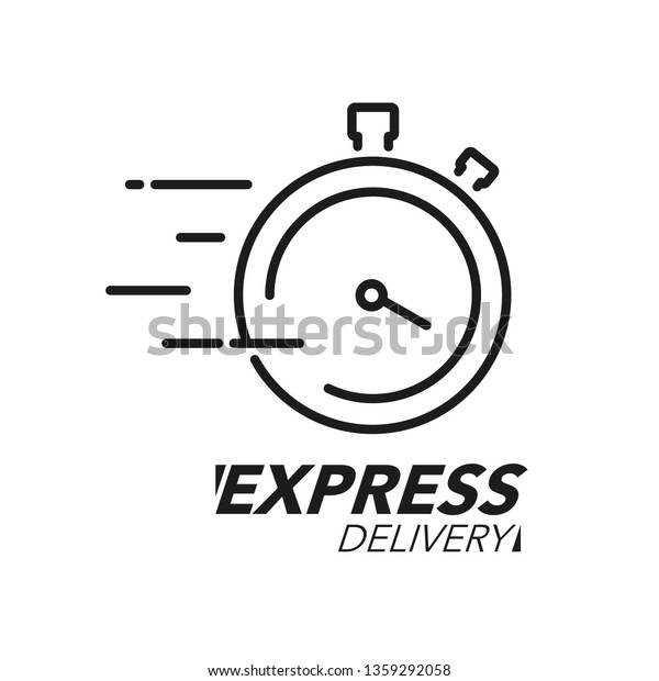 Express delivery icon concept. Stop watch\
icon for service, order, fast and worldwide shipping. Modern design\
vector illustration.