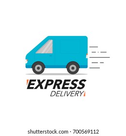 Express delivery icon concept. Van service, order, worldwide shipping. Modern design vector illustration.