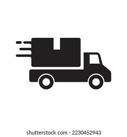 Express delivery icon design. Delivery man service, order, worldwide shipping. Fast moving shipping delivery truck, isolated on white background. vector illustration