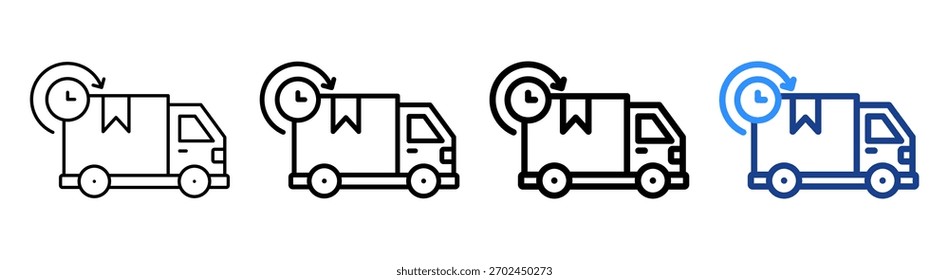 Conjunto de Colección de contorno diferente de ícono de entrega rápida
