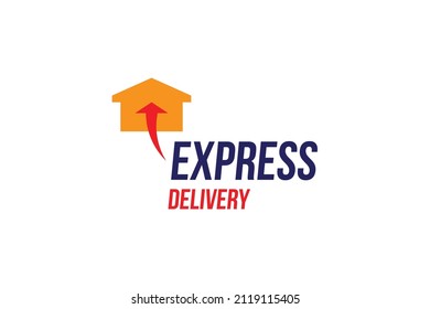 Express delivery icon. Fast shipping inscription on white background. Flat vector illustration EPS10.