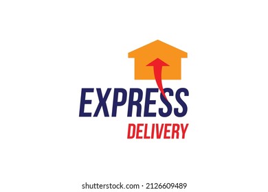 Express delivery icon. Fast shipping inscription on white background. Flat vector illustration EPS10.