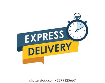 Express delivery icon in flat style. Fast shipping vector illustration on isolated background. Commercial service sign business concept.