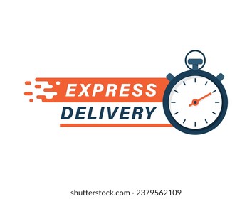 Express delivery icon in flat style. Fast shipping vector illustration on isolated background. Commercial service sign business concept.