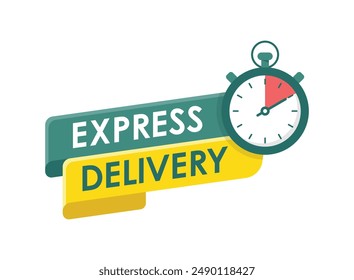 Express delivery icon in flat style. Fast shipping vector illustration on isolated background. Commercial service sign business concept.