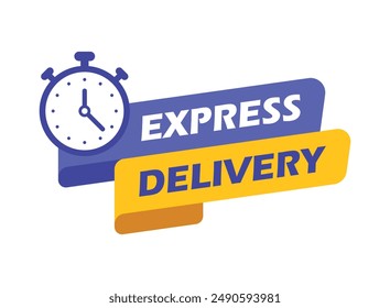 Express delivery icon in flat style. Fast shipping vector illustration on isolated background. Commercial service sign business concept.