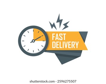 Express delivery icon in flat style. Fast shipping vector illustration on isolated background. Commercial service sign business concept.