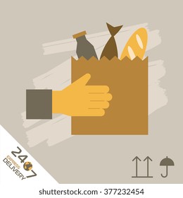 Express Delivery Icon, Food Delivery.