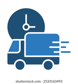 Ilustración vectorial de línea de icono de entrega urgente