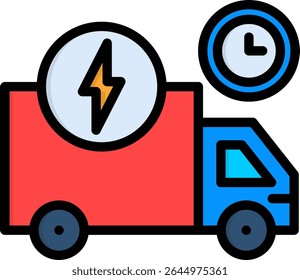 Express Delivery Icon Lineal Color Vector Illustration