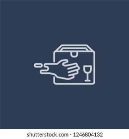 express delivery icon. express delivery linear design concept from Delivery and logistic collection. Simple element vector illustration on dark blue background.