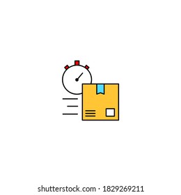 Express delivery icon. logistic and delivery icon. filled color icon. simple, flat, outline.