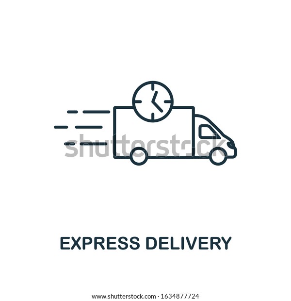 Express\
Delivery icon. Monochrome style design from logistics delivery\
collection. UI. Pixel perfect simple pictogram express delivery\
icon. Web design, apps, software, print\
usage.