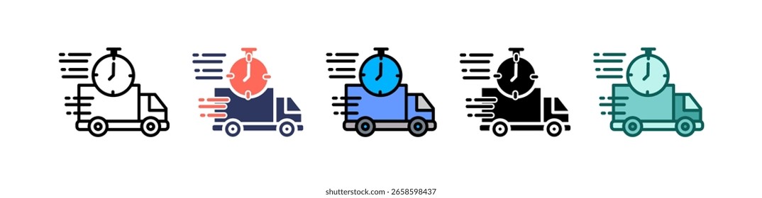 Express Delivery Icon Multiple Vector Illustration