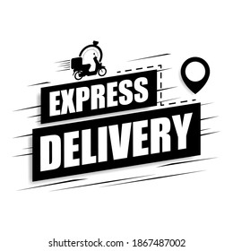 Express delivery icon on a white background. Motorcycle with stopwatch icon for service, order, fast, free and worldwide delivery. Vector illustration.