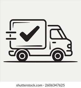 Express delivery icon outline, Vector Design Delivery Icon Style