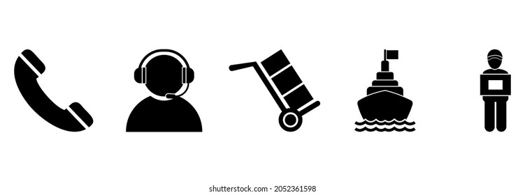 express delivery icon set, express delivery vector set