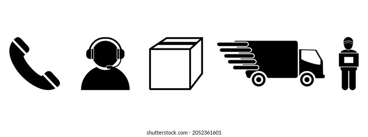 express delivery icon set, express delivery vector set