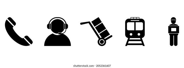 express delivery icon set, express delivery vector set