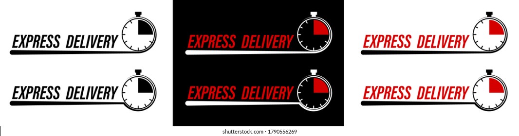 icono de entrega rápida con cronómetro para aplicaciones, sitios web y banners publicitarios. Vector mínimo