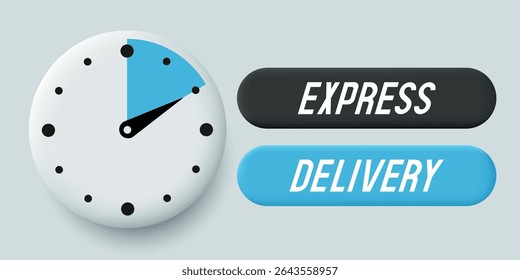 Express delivery icon. Vector 3d clipart isolated on grey background.