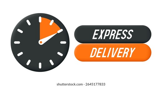 Express delivery icon. Vector 3d clipart isolated on white background.