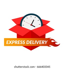 Express delivery icon. Vector illustration, flat design.