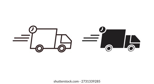 Iconos de entrega urgente. Iconos de contorno Vector colección. ilustraciones planas