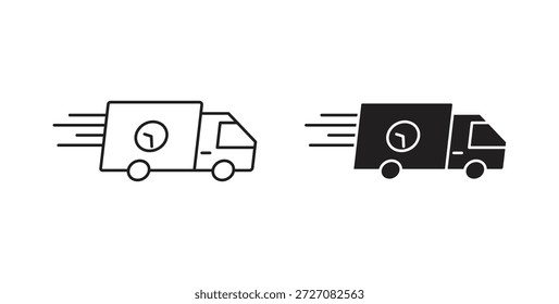 Express delivery icons set. Simple line vector illustration