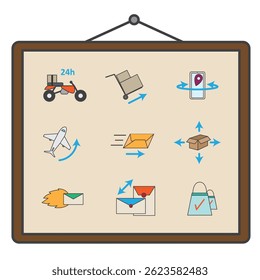 Express delivery icons set. Vector illustration