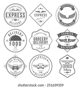 Express Delivery Label and Badges Design elements Vector illustration
