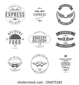 Express Delivery Label and Badges Design elements Vector illustration